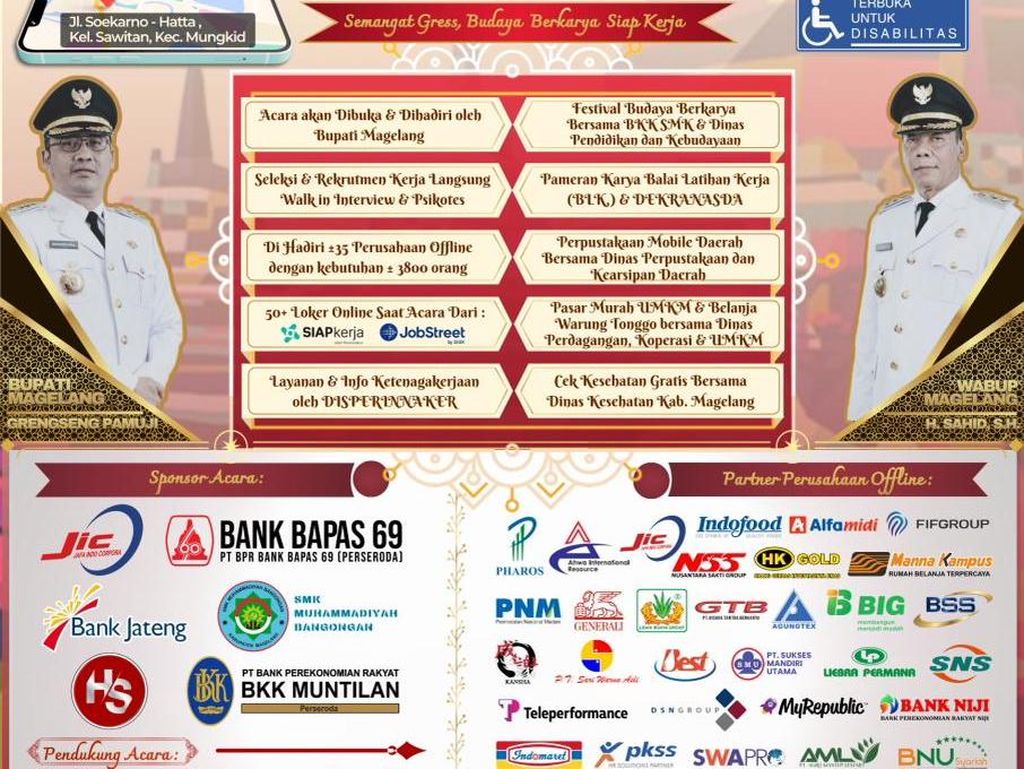 Besok Ada Job Fair di Mungkid Magelang, Simak Jadwal dan Lowongannya Lur!